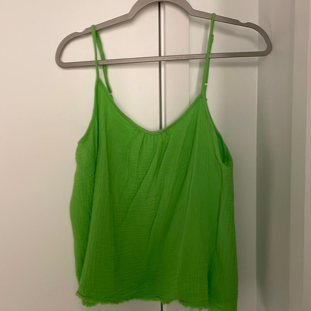 Adorable gauze green tank! worn once.